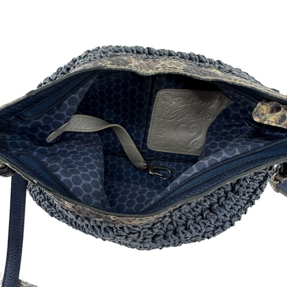 Brighton Blue and Tan Crossbody Bag - Picture 4 of 13